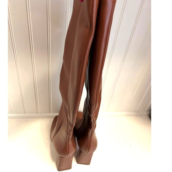 ZBY Tall Light Brown Boots - Size 7 - Picture 7 of 9